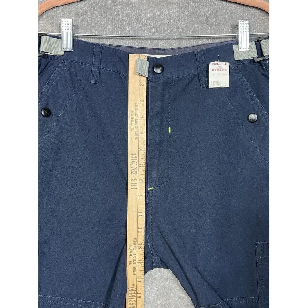 Vintage Genuine Sonoma Cargo Tactical Pants Boys Size 32H Husky Blue Pockets NWT